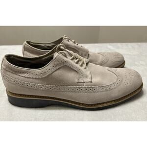 GH Bass Men’s Shoes Size 13 D Gray Suede Oxford Longwing Dress Shoes Lace Up